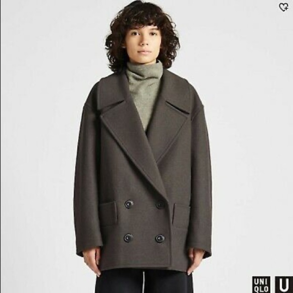 Uniqlo U Lemaire Wool Blend Pea Coat S Excellent